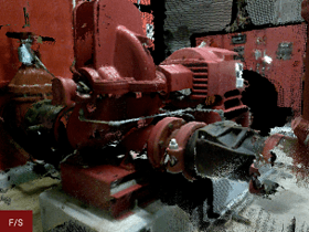 スキャンと同時にカラー画像を取得します。そのためテキスチャマッピングが可能で、対象物にカラー画像を張り付けできます。